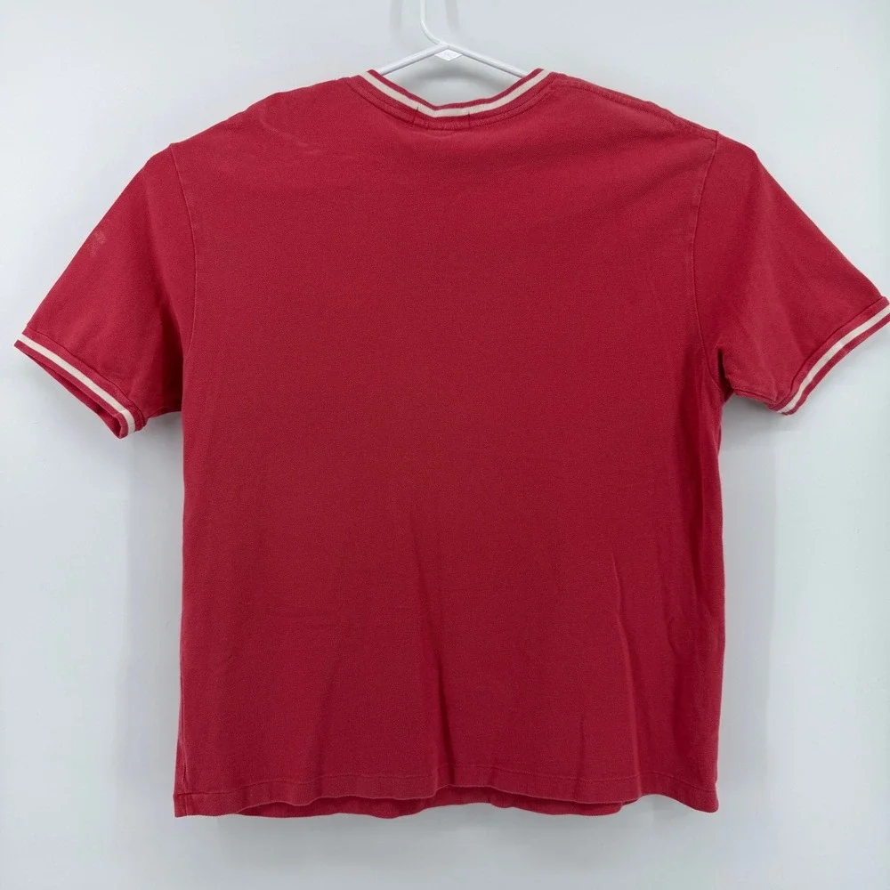 Polo Ralph Lauren Men's XL Red V-Neck Polo Shirt Embroidered Pony Classic Casual